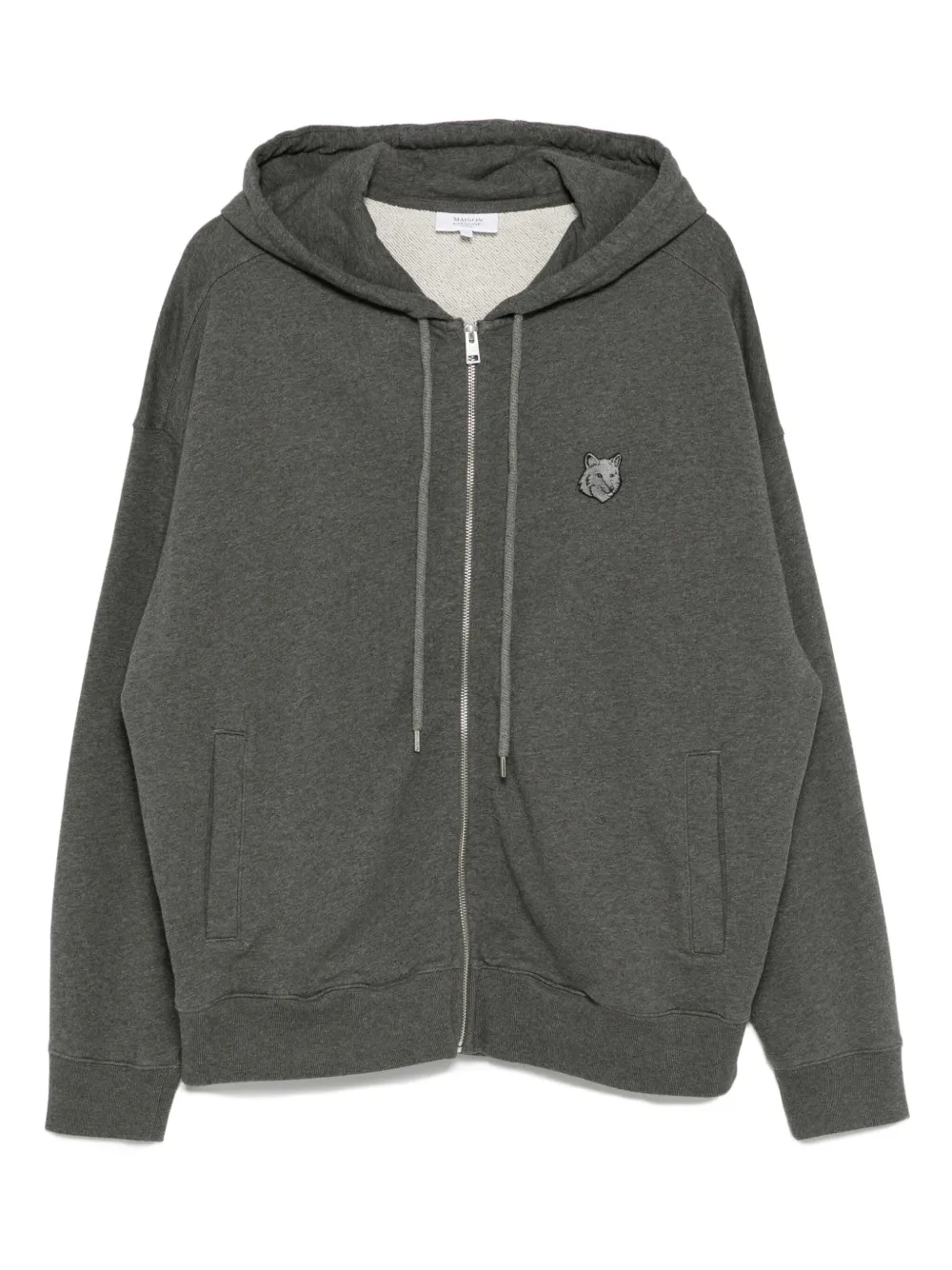 Maison Kitsuné Hoodie met vossenkop-patch Grijs