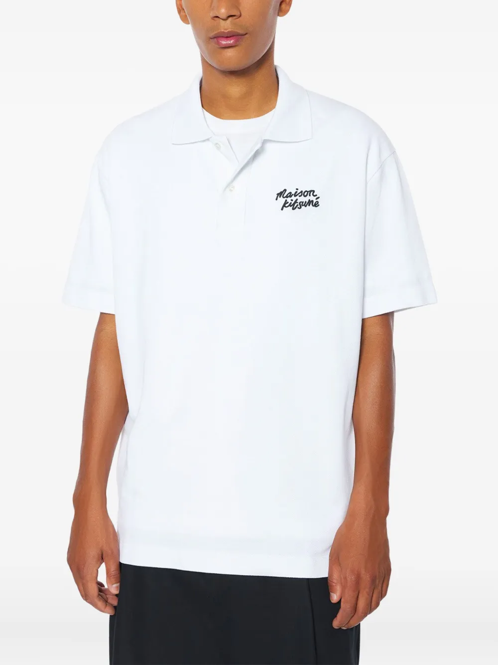 Maison Kitsuné Poloshirt met geborduurd logo Wit