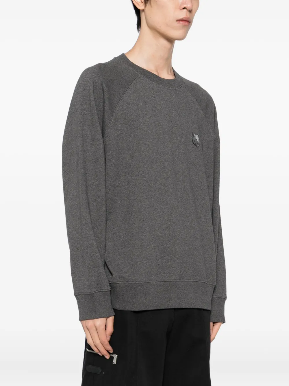 Maison Kitsuné Gray Bold Fox Head Patch Oversize Sweatshirt In Gray