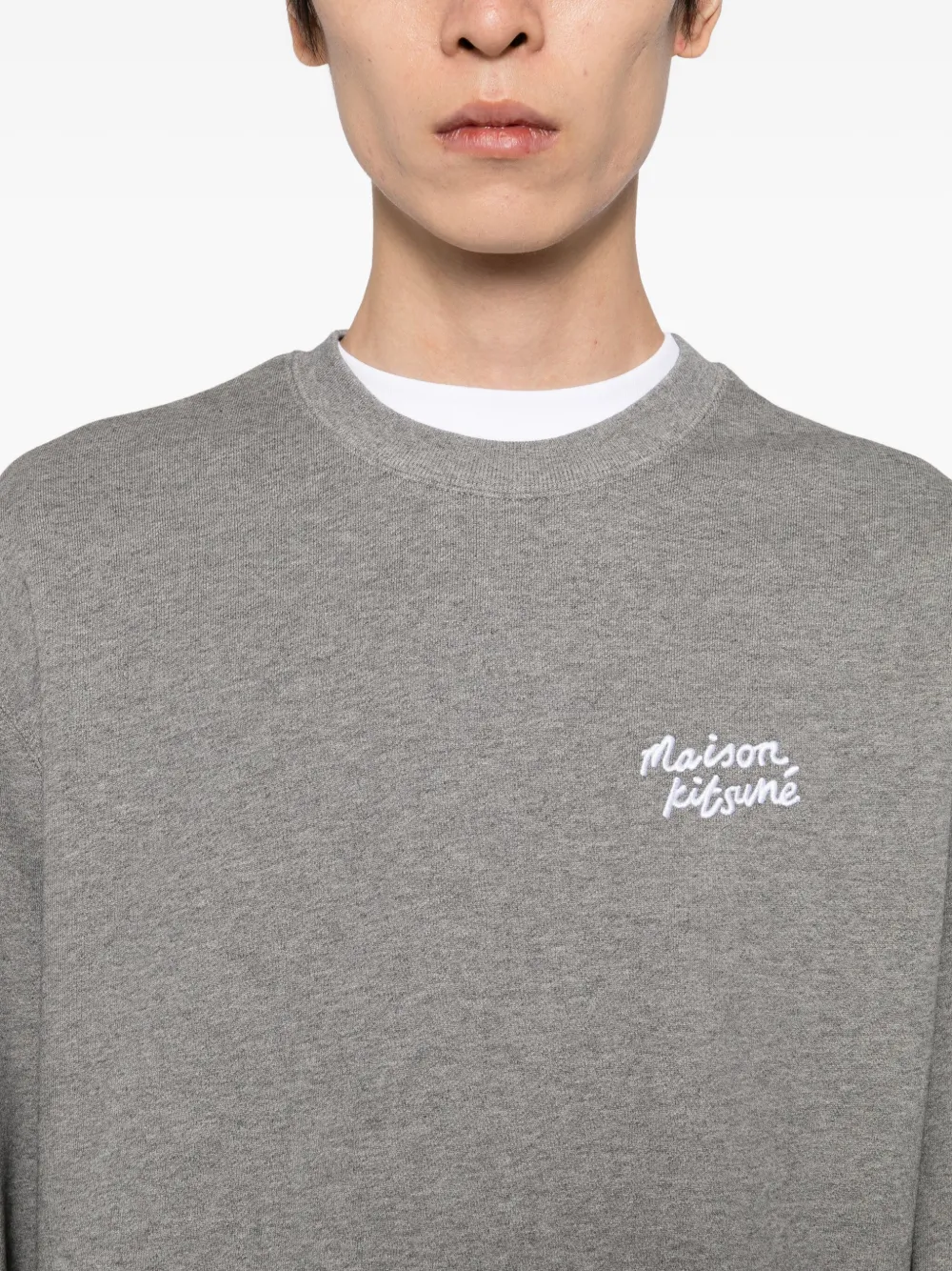 Maison Kitsuné Sweater met tekst Grijs