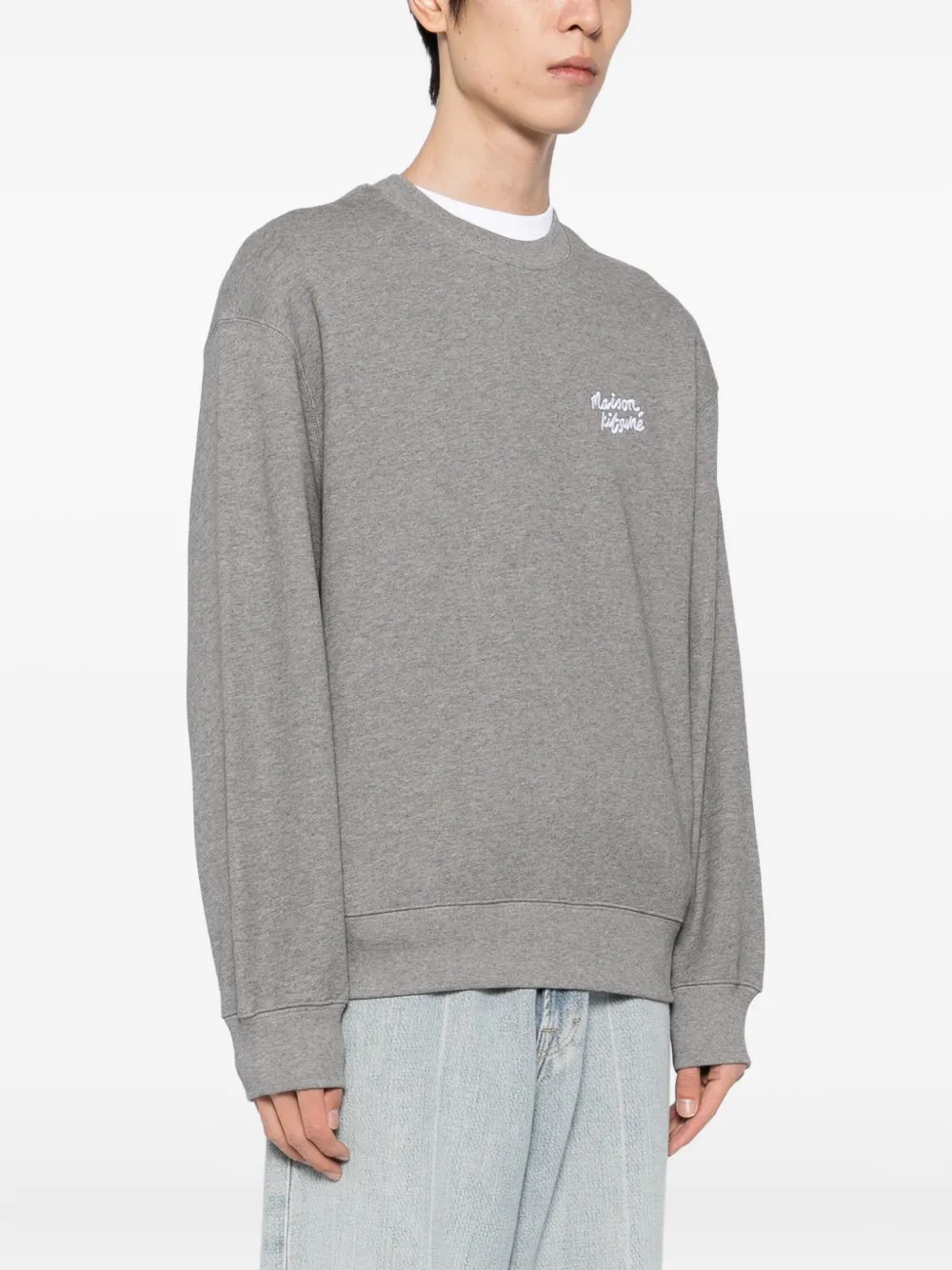 Maison Kitsuné Sweater met tekst Grijs