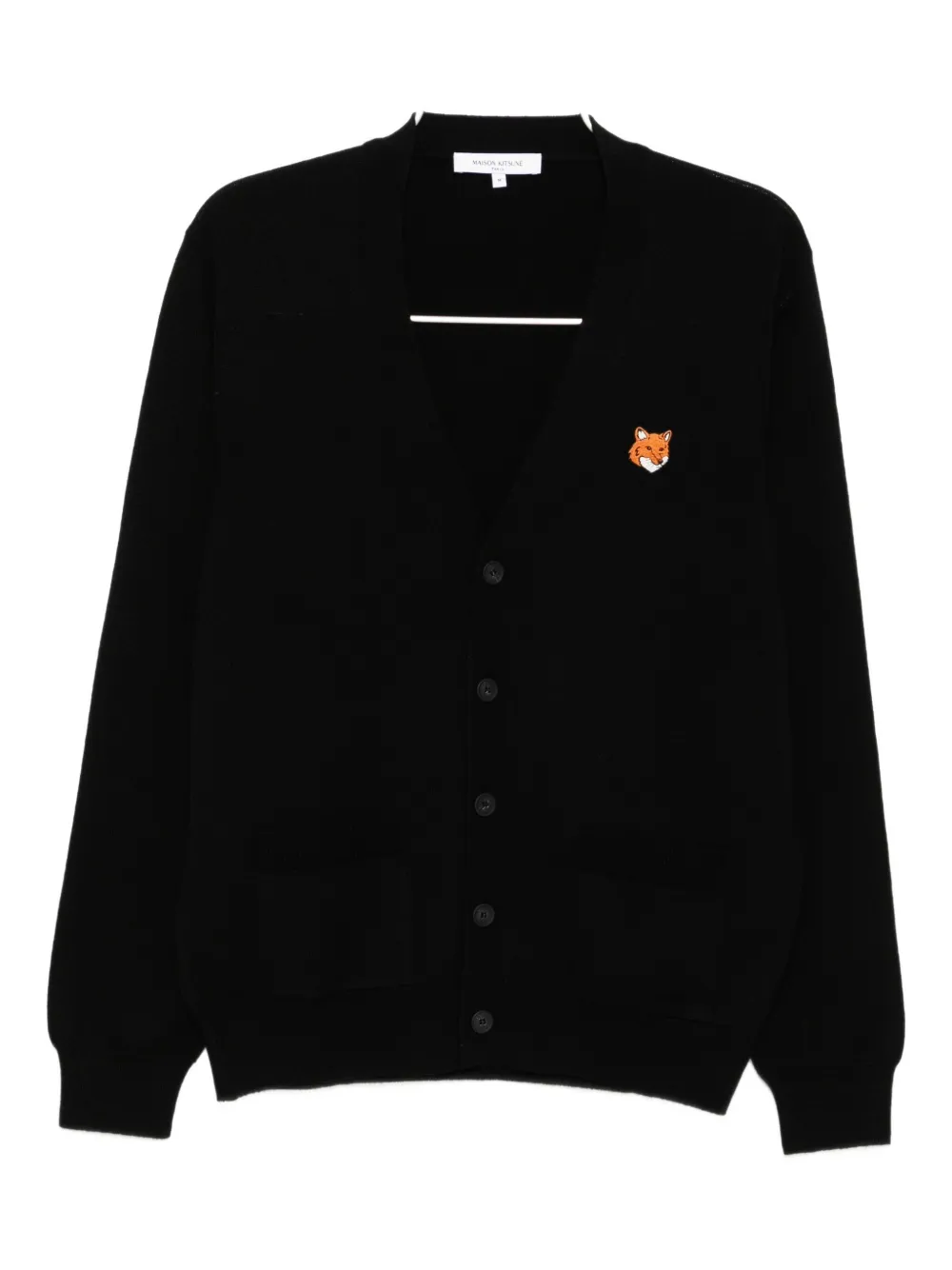 Maison Kitsuné Cardigan con applicazione testa di volpe - Nero