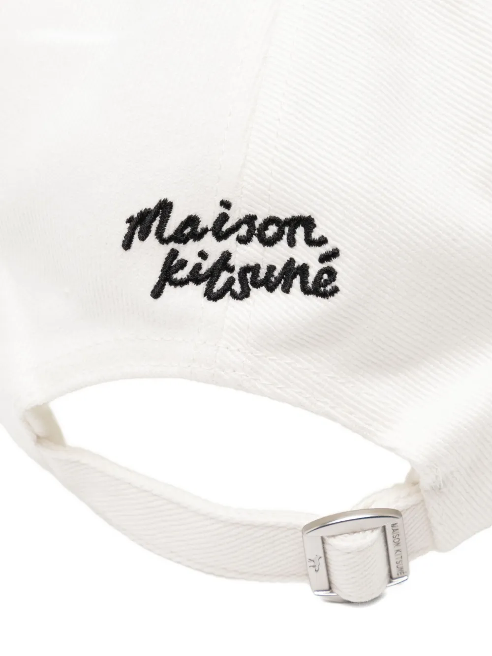 Maison Kitsuné White Baseball Cap With Logo Embroidery On The Front And Logo Lettering On The Rear In White