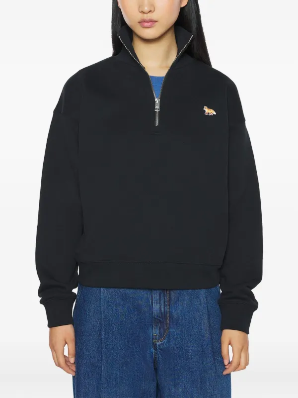 Maison Kitsuné Baby Fox zip-fastening Sweatshirt | Black | FARFETCH ID