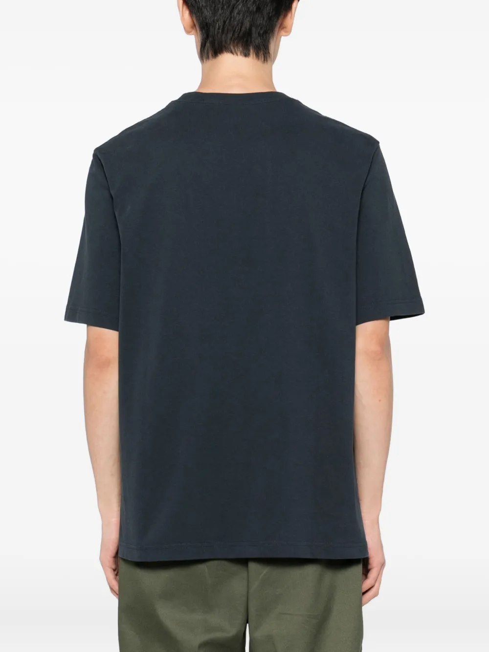Maison Kitsuné T-shirt met geborduurde vossen Blauw