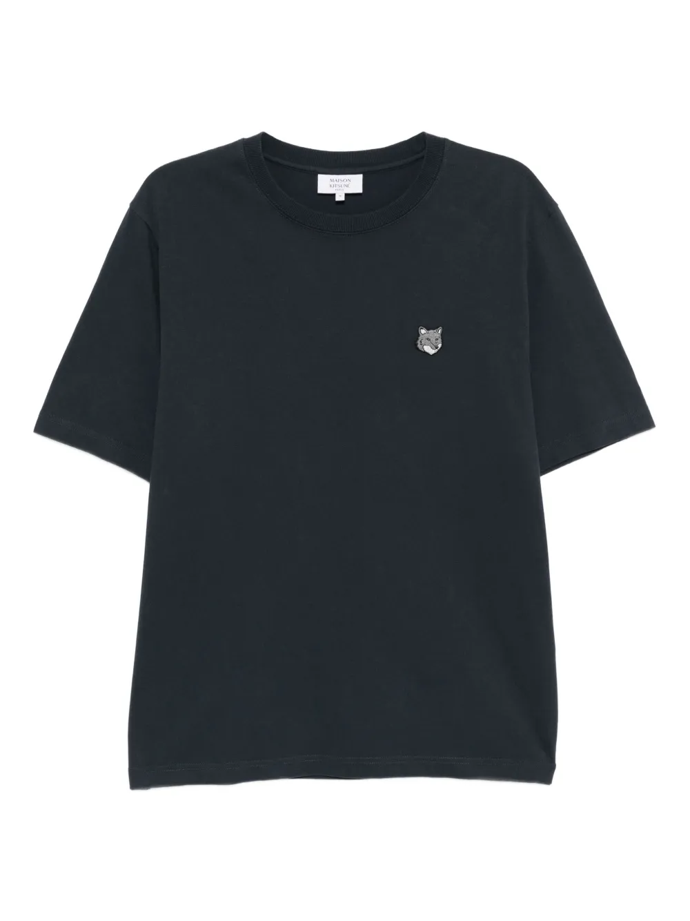Maison Kitsuné T-shirt met geborduurde vossen Blauw