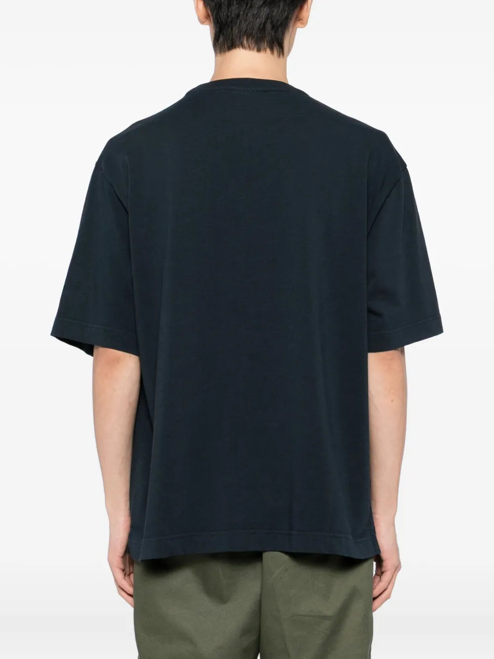 Maison Kitsuné T-shirt met vossenkop-patch Blauw