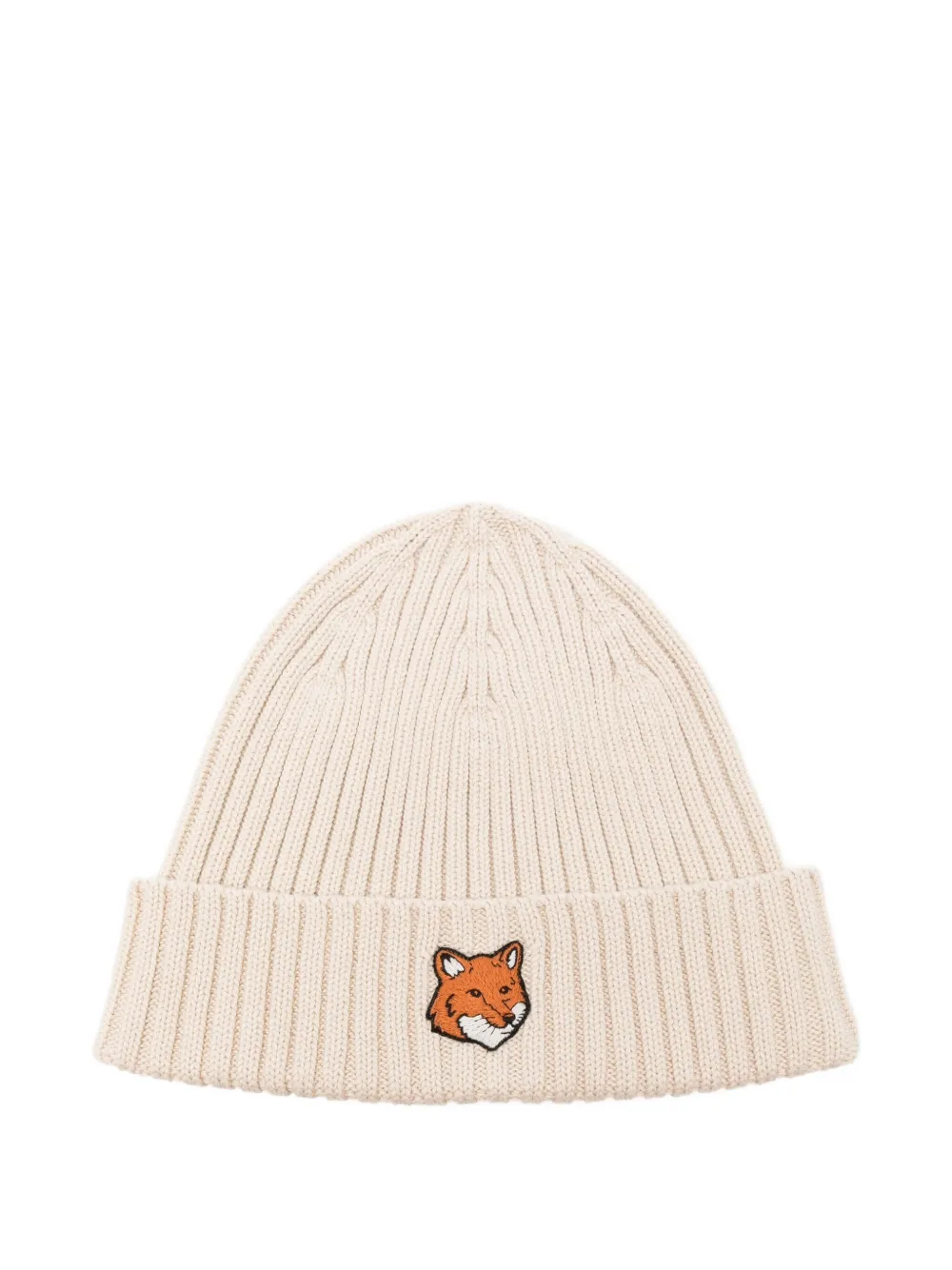 Maison Kitsuné Muts met logopatch Beige