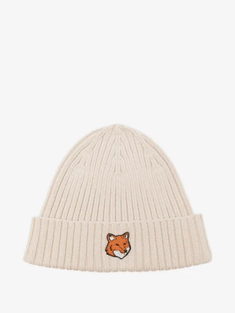 Maison Kitsuné bonnet Fox Head en maille nervurée