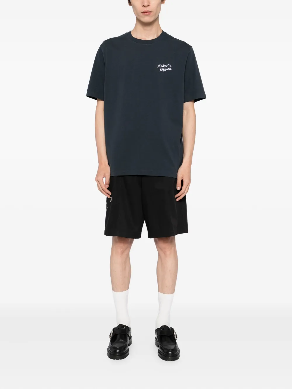 Maison Kitsuné T-shirt met print - Blauw