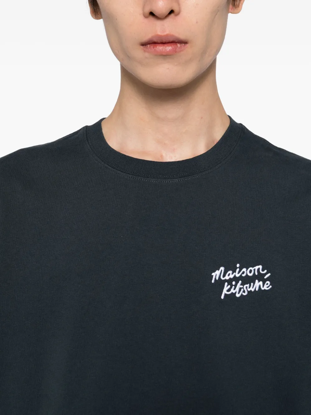 Maison Kitsuné T-shirt met print Blauw