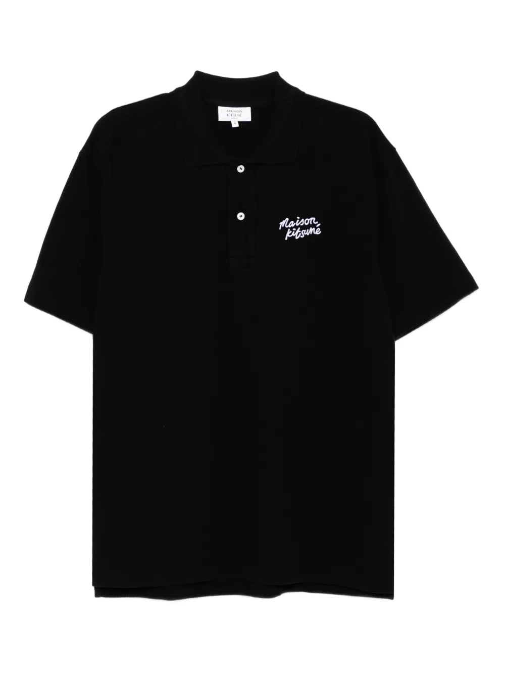 Maison Kitsuné Poloshirt met handschrift Zwart