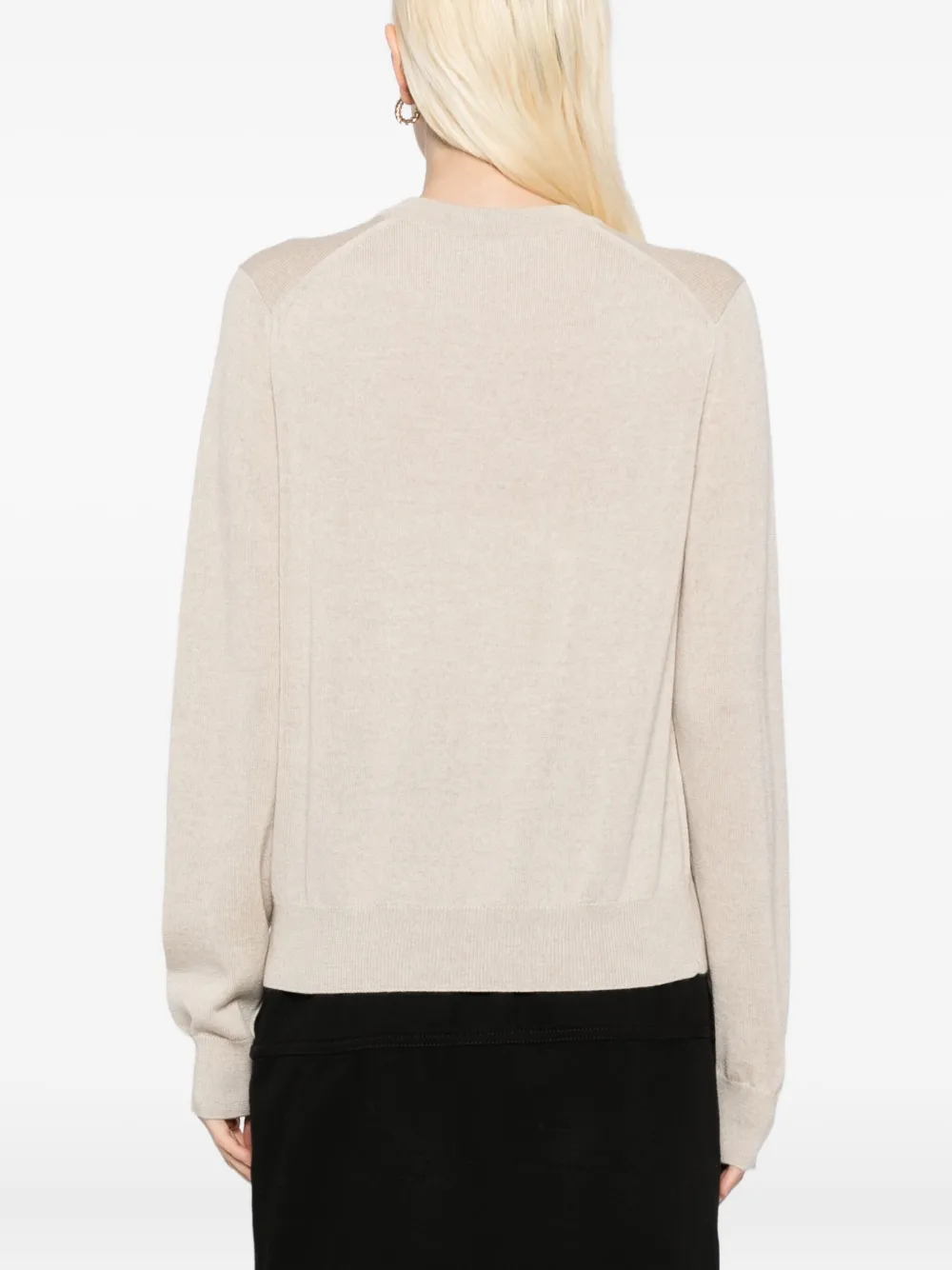 Maison Kitsuné Trui met geborduurd logo Beige