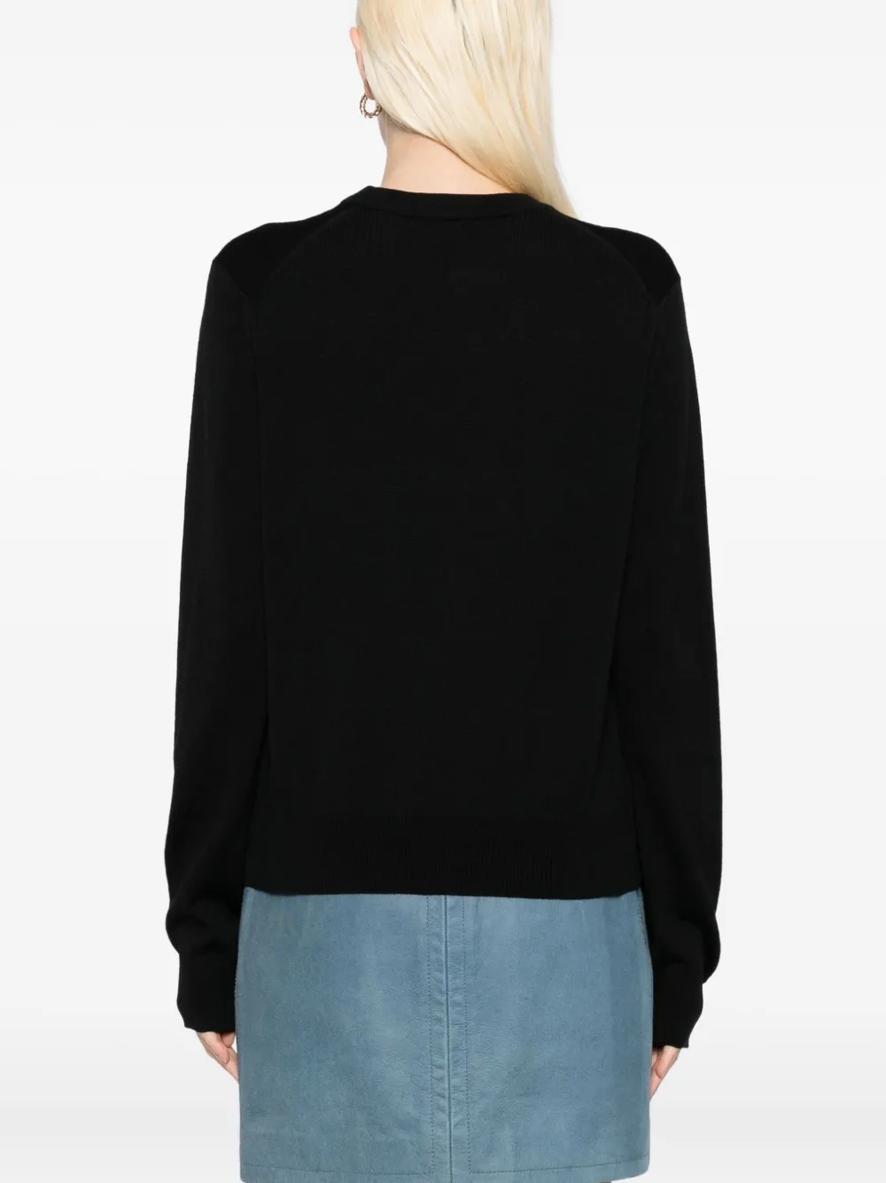 Maison Kitsuné Trui met geborduurd logo Zwart