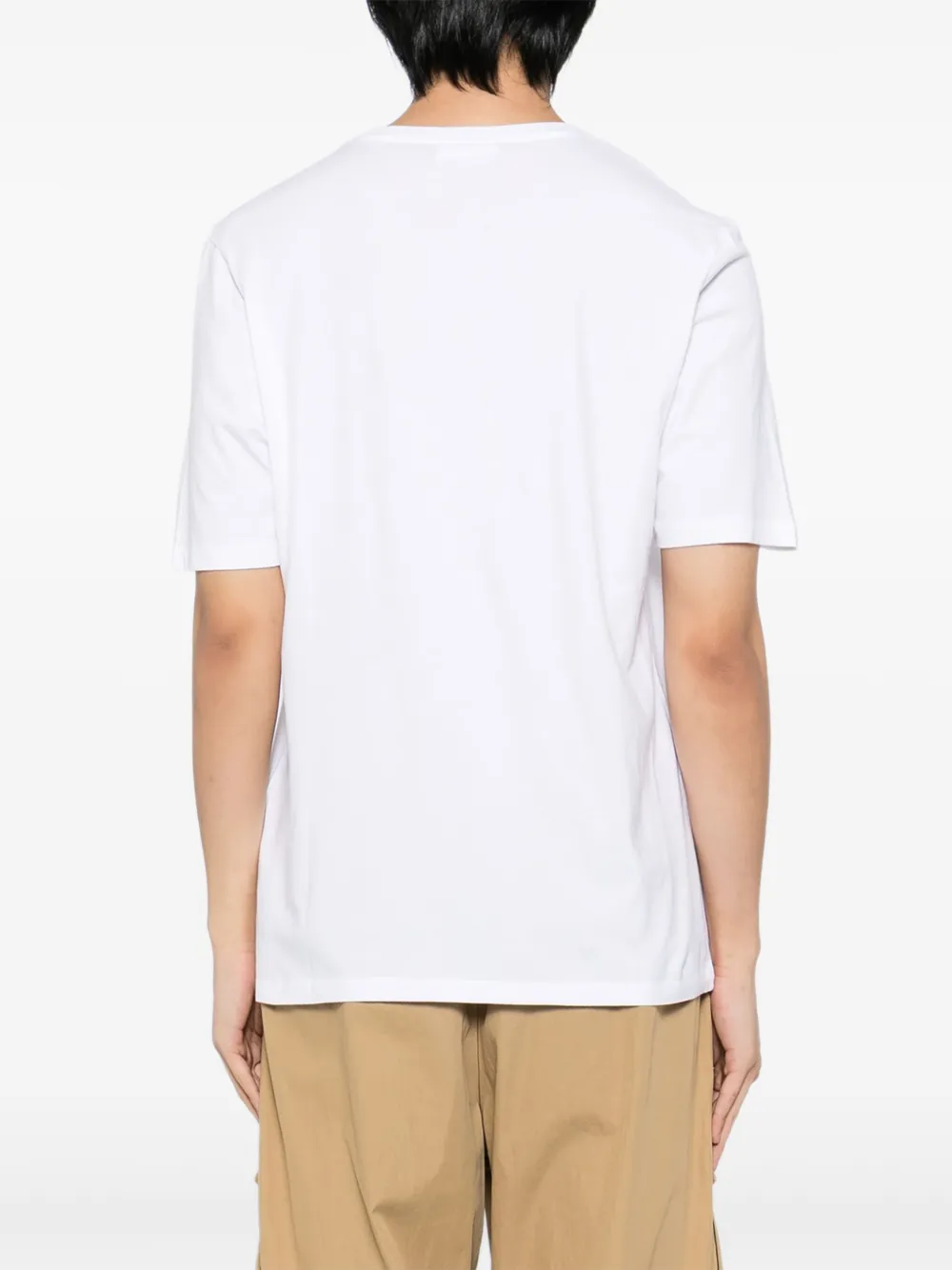 Maison Kitsuné T-shirt met vossenkoppatch Wit