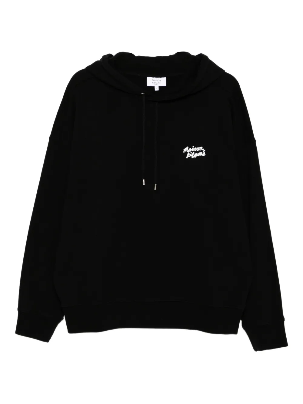 Maison Kitsuné Hoodie met tekst Zwart