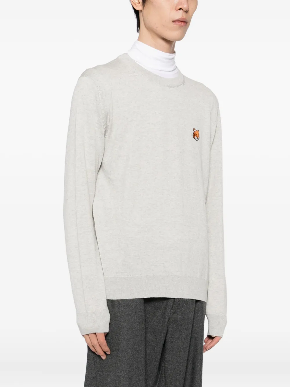 Maison Kitsuné Fox Head Patch Sweatshirt In Gray