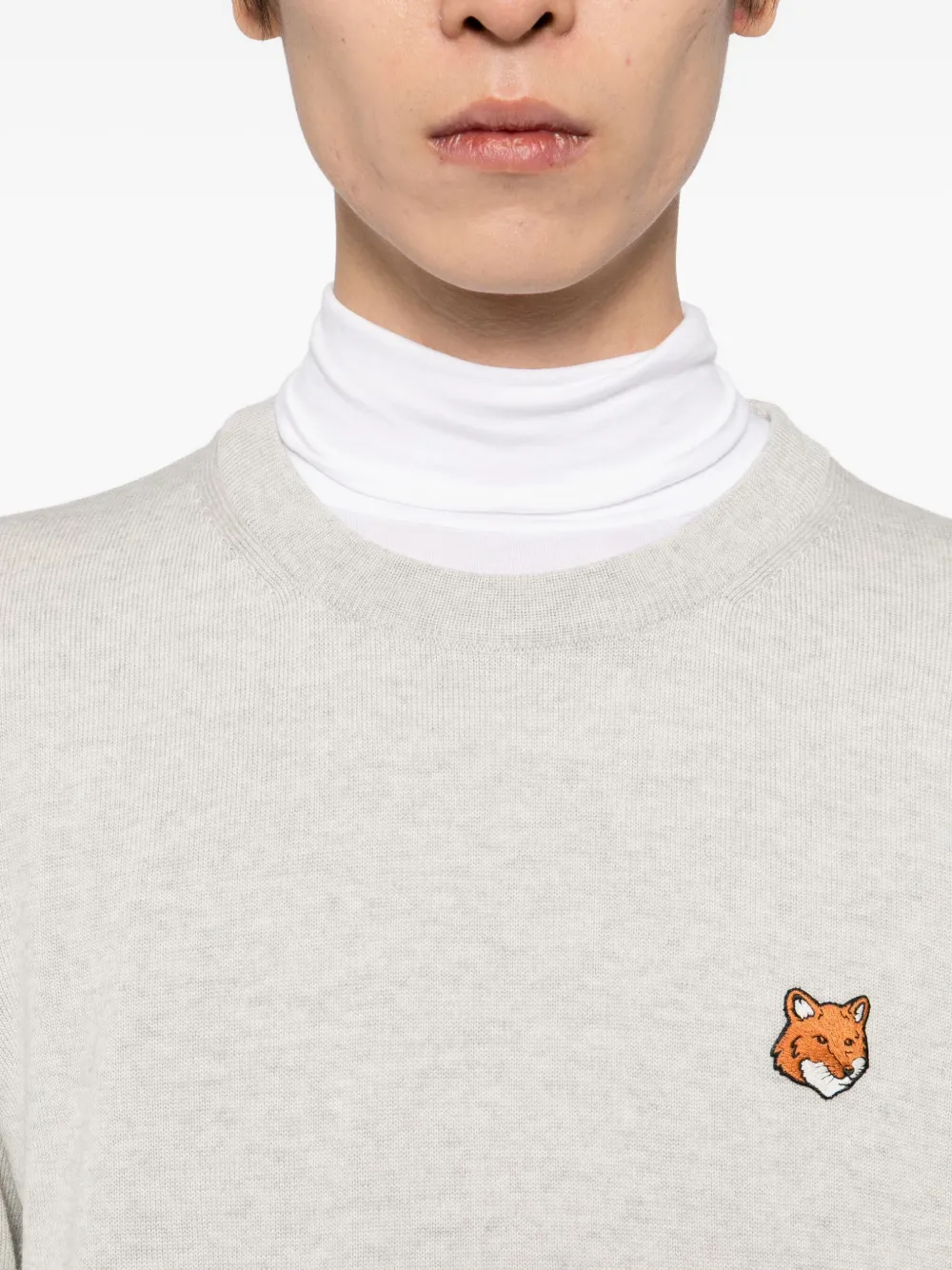 Maison Kitsuné Fox Head Patch Sweatshirt In Gray