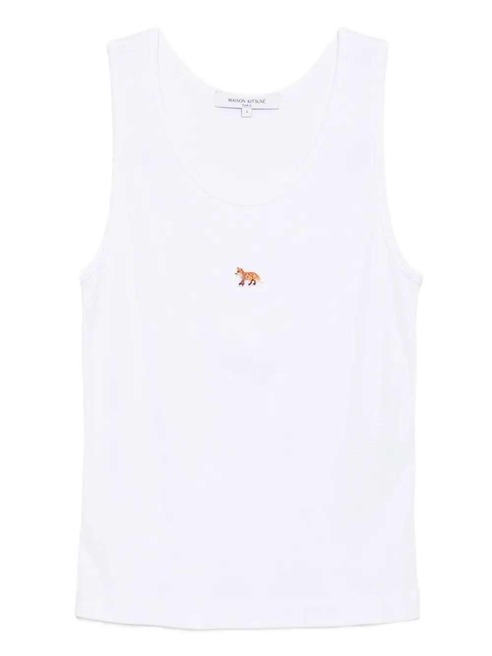 Maison Kitsuné Tanktop met geborduurde vos Wit