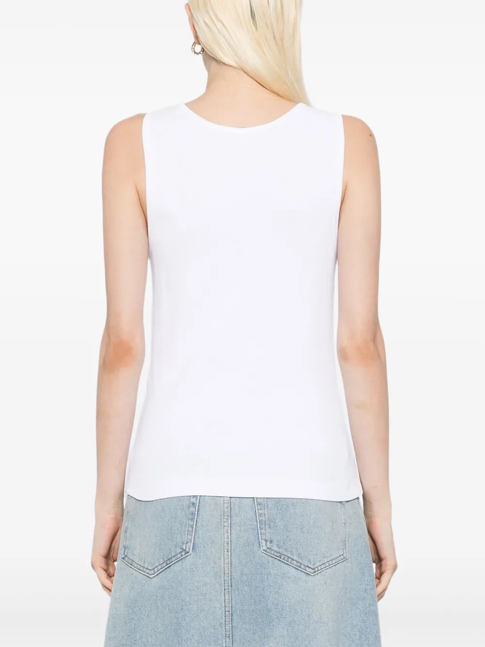 Maison Kitsuné Tanktop met geborduurde vos Wit