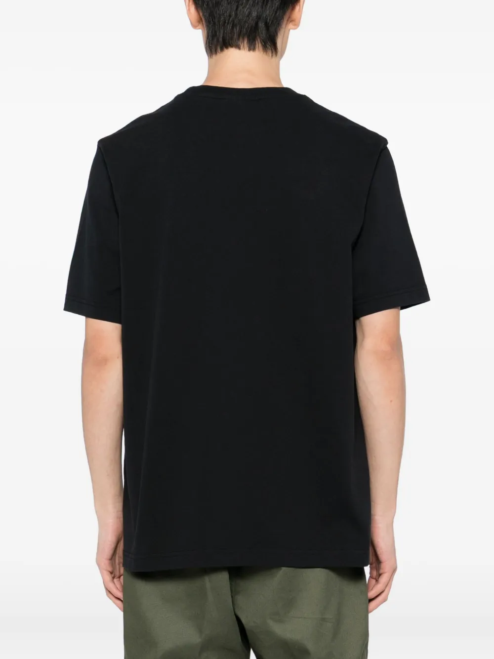 Maison Kitsuné T-shirt met vossenkop-patch Zwart