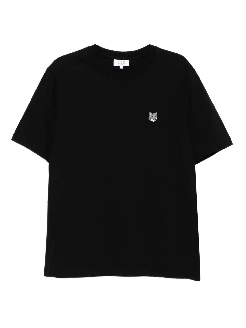 Maison Kitsuné T-shirt met vossenkop-patch Zwart