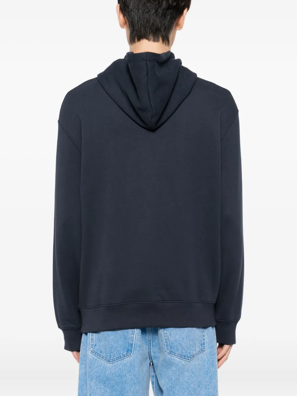 Maison Kitsuné Hoodie met geborduurde logopatch Blauw