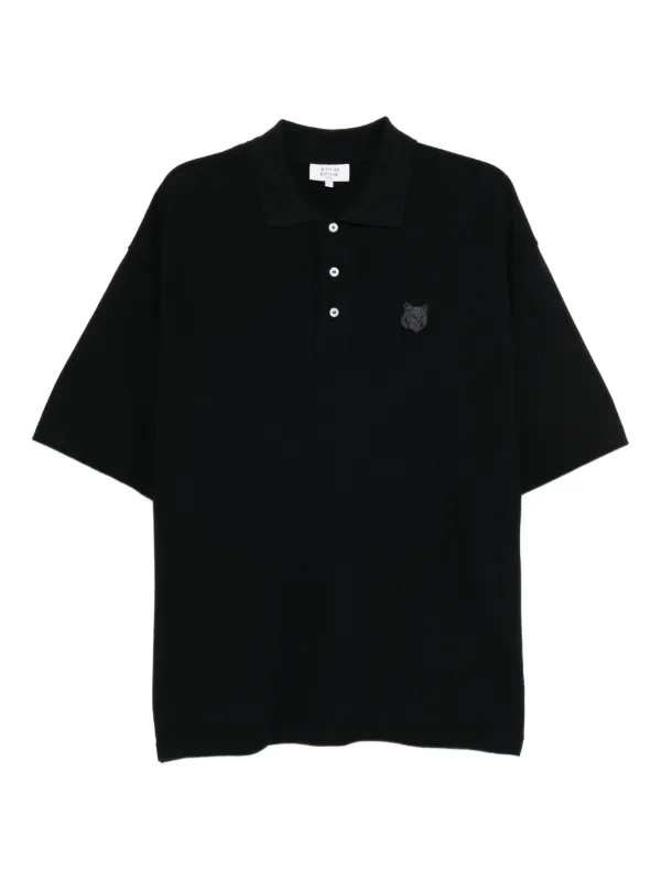 MAISON KITSUNÉ ブラック　ポロシャツ M Maison Kitsuné Fox Head ポロシャツ | ブラック | FARFETCH JP
