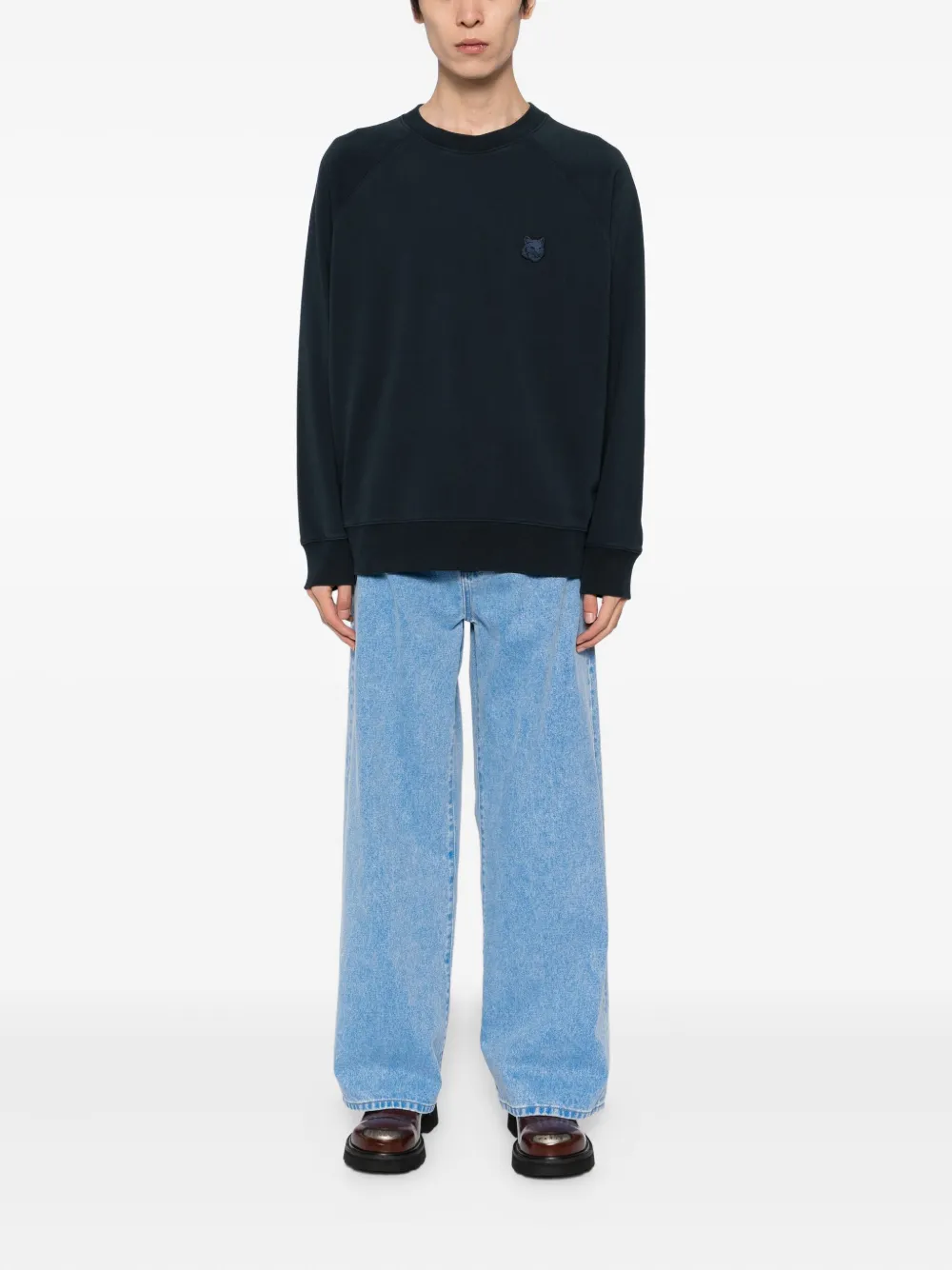Maison Kitsuné Sweater met geborduurd logo - Blauw