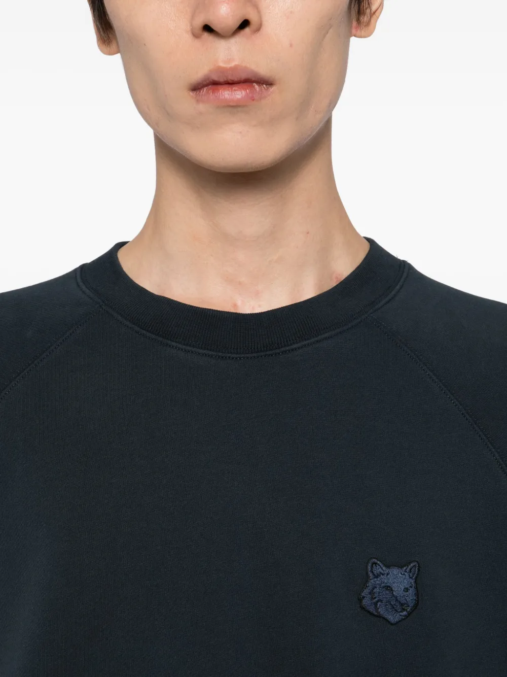 Maison Kitsuné Sweater met geborduurd logo Blauw