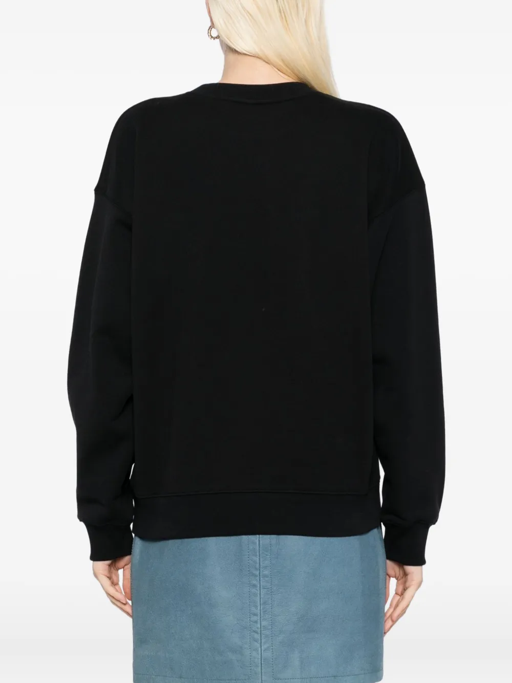 Maison Kitsuné Sweater met geborduurd logo Zwart