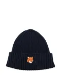 Maison Kitsuné logo-patch beanie - Blue