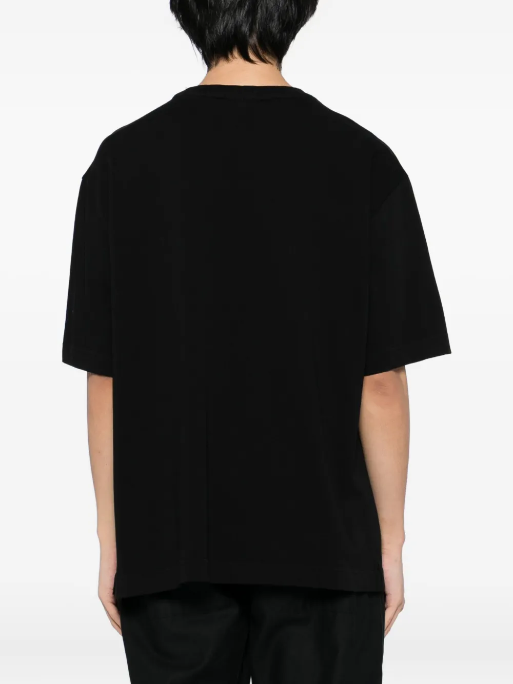 Maison Kitsuné T-shirt met vossenkop-patch Zwart