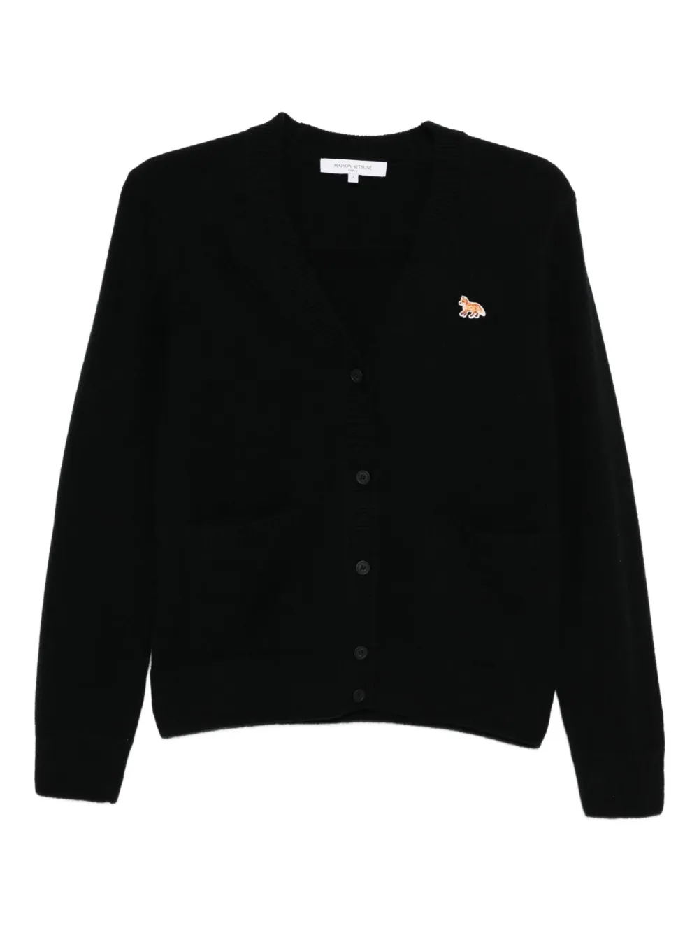 Maison+Kitsune+cardigan+à+patch+Baby+Fox+-+Noir