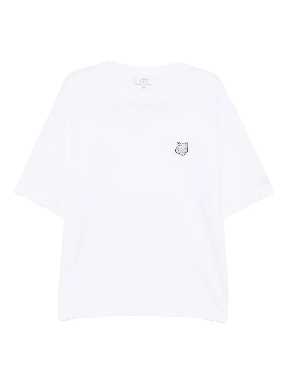 Maison Kitsuné T-shirt met vossenkop-patch Wit