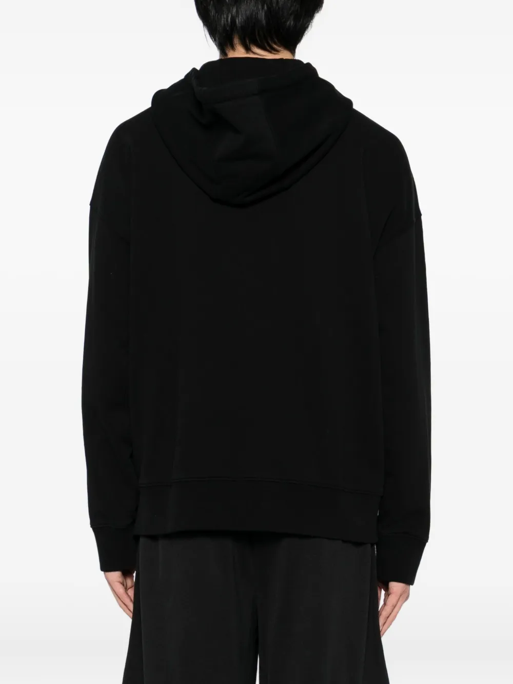 Maison Kitsuné Hoodie met vossenkop-patch Zwart