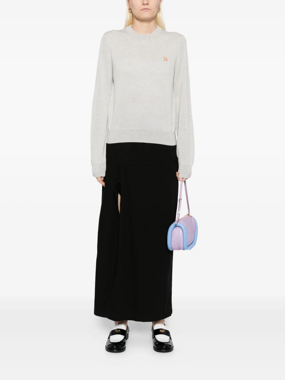 Maison Kitsuné Trui met geborduurd logo Grijs