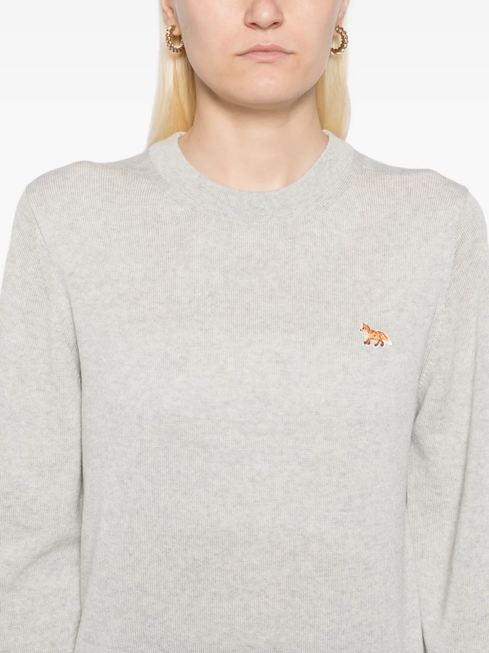 Maison Kitsuné Trui met geborduurd logo Grijs