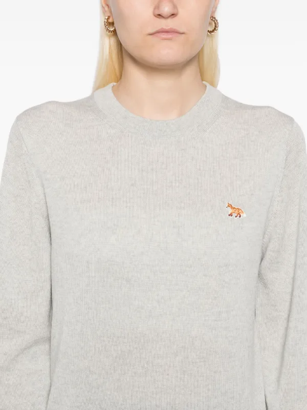 Sov. / WOOL + FOXジャケット(PRE) Maison Kitsuné Baby Fox-embroidered Patch Wool Top | Grey