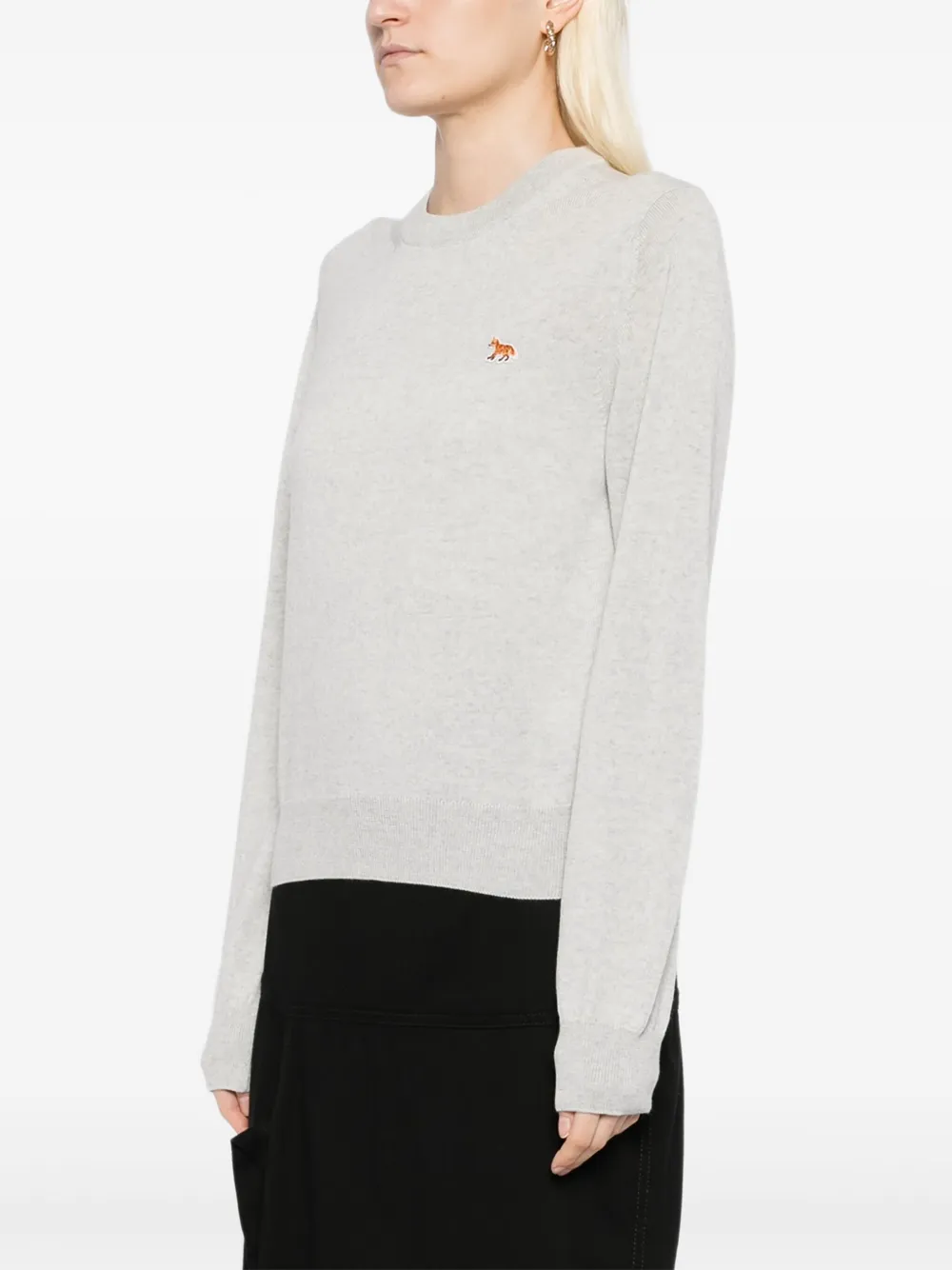 Maison Kitsuné Trui met geborduurd logo Grijs