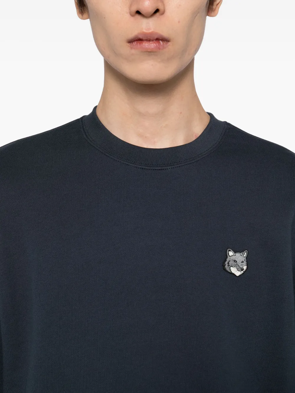 Maison Kitsuné Sweater met geborduurd logo Blauw