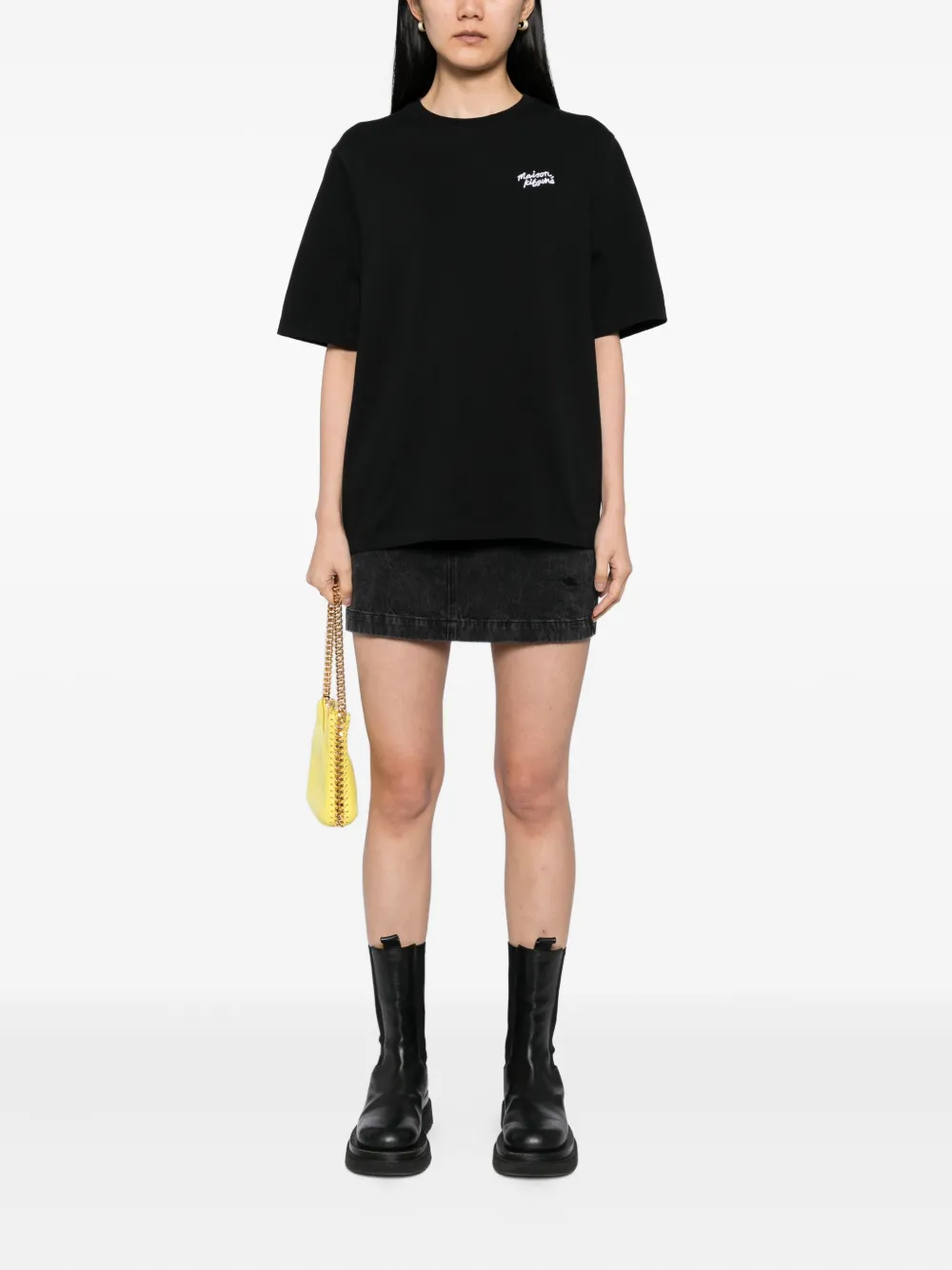 Maison Kitsuné T-shirt met borduurwerk Zwart
