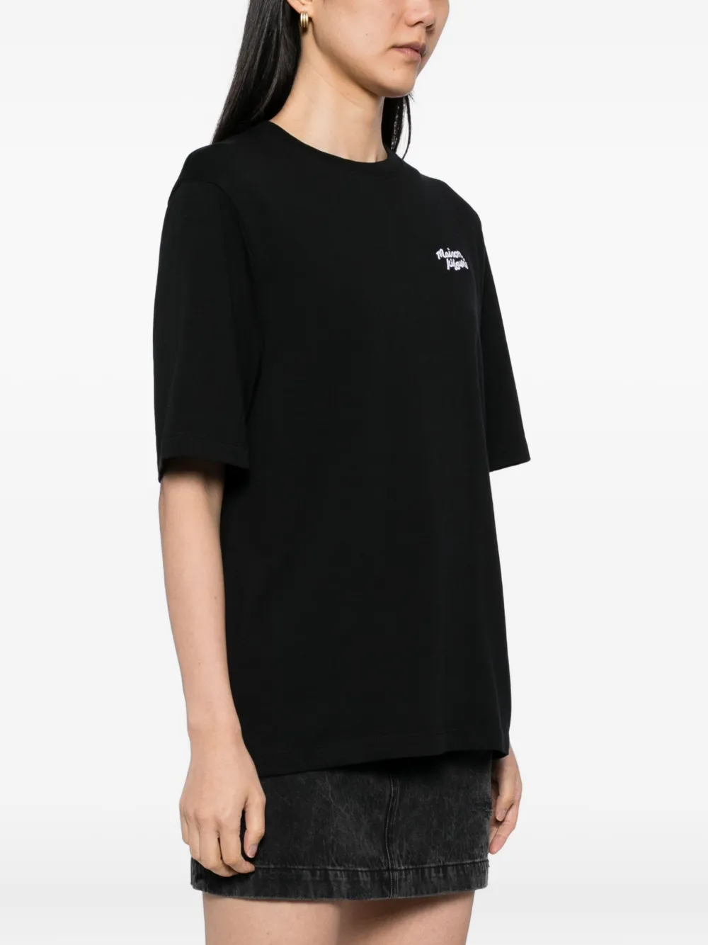 Maison Kitsuné T-shirt met borduurwerk Zwart