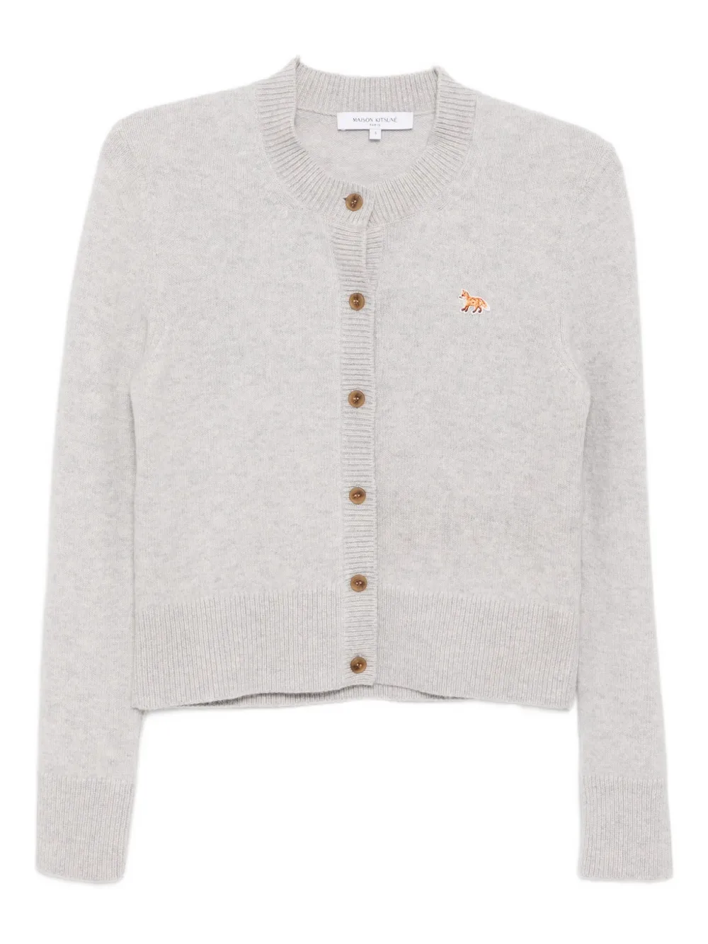Maison Kitsuné Cardigan con applicazione Baby Fox - Grigio