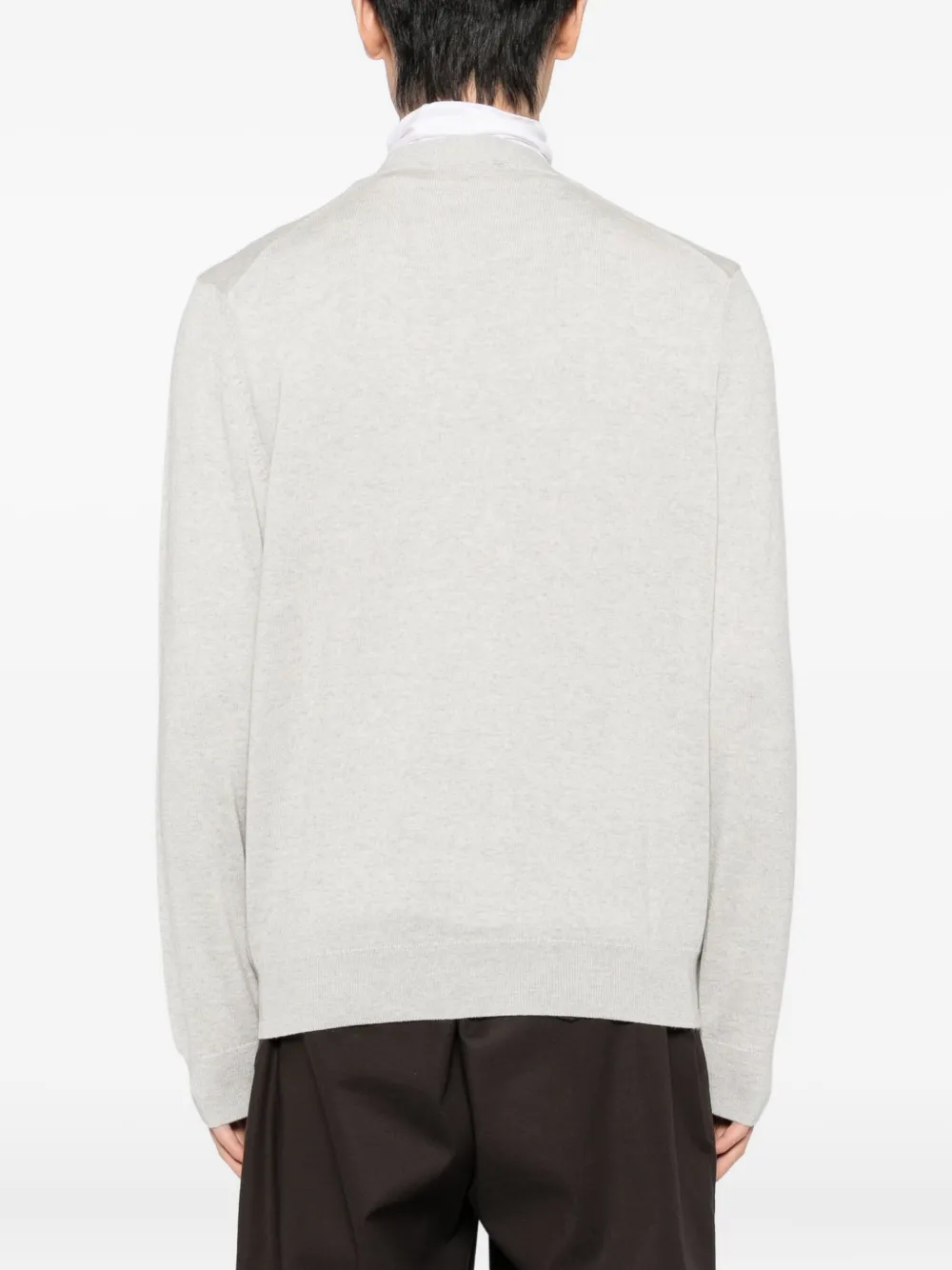 Maison Kitsuné Gray Fox Head Patch Regular Cardigan In Gray