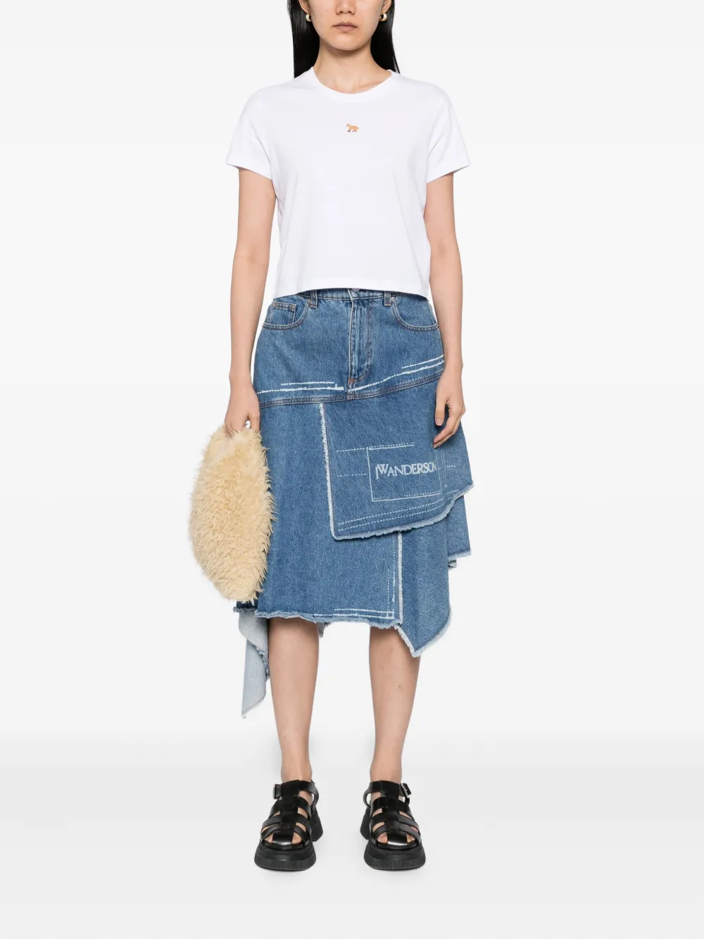 Maison Kitsuné Baby Fox Patch Baby T-shirt Wit