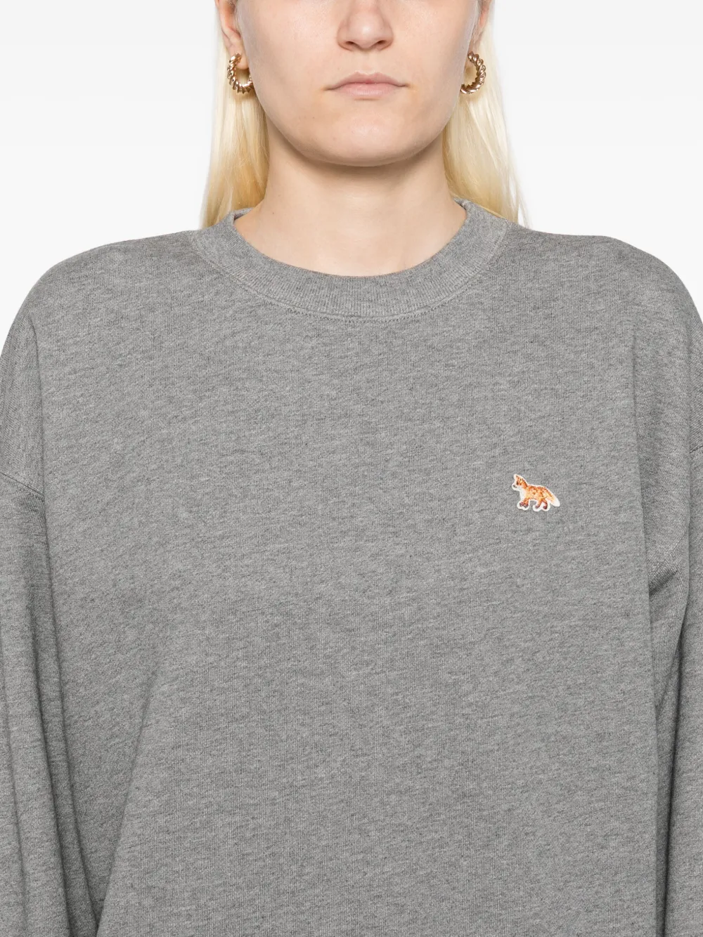 Maison Kitsuné Sweater met geborduurd logo Grijs