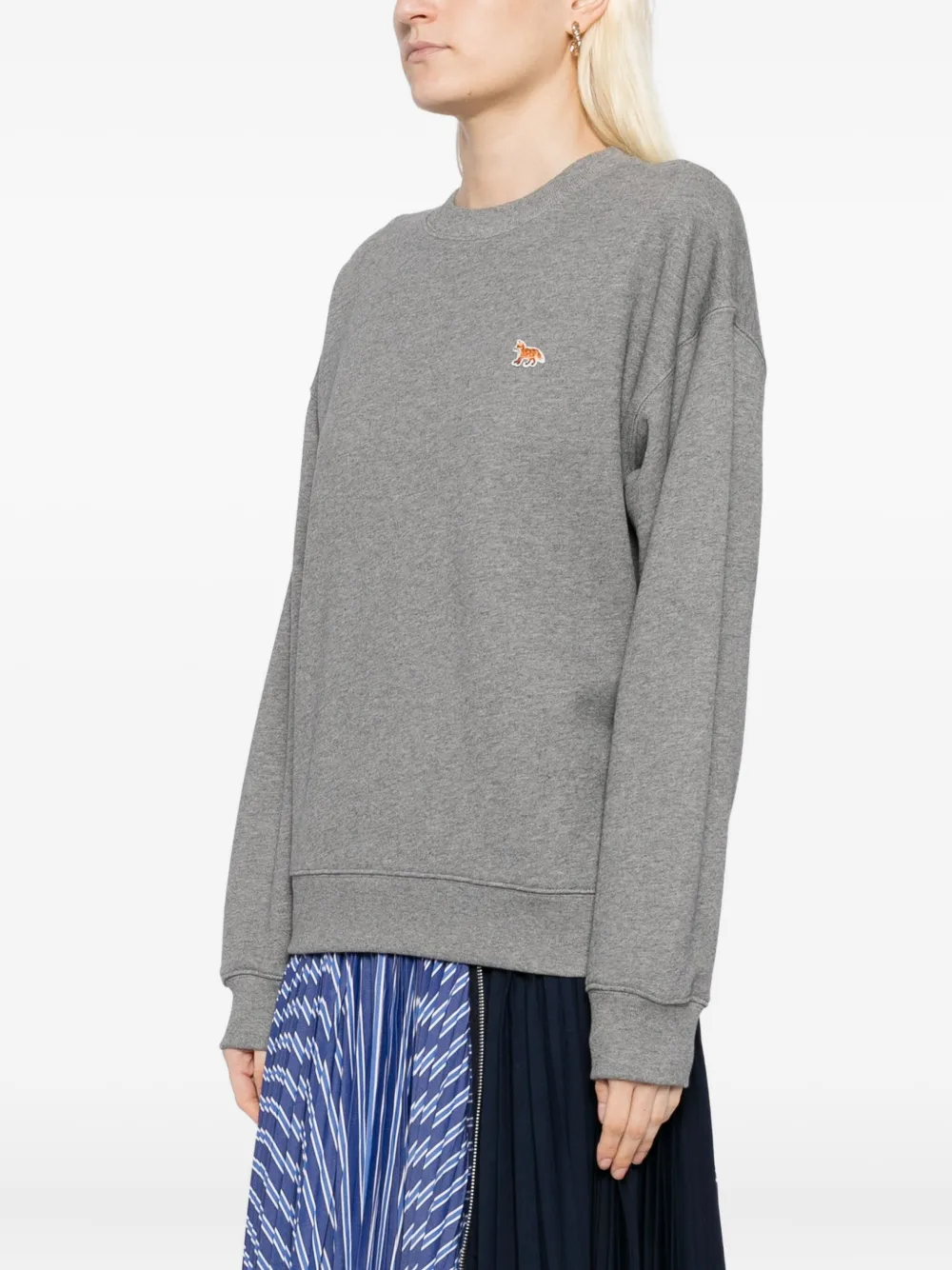 Maison Kitsuné Sweater met geborduurd logo Grijs