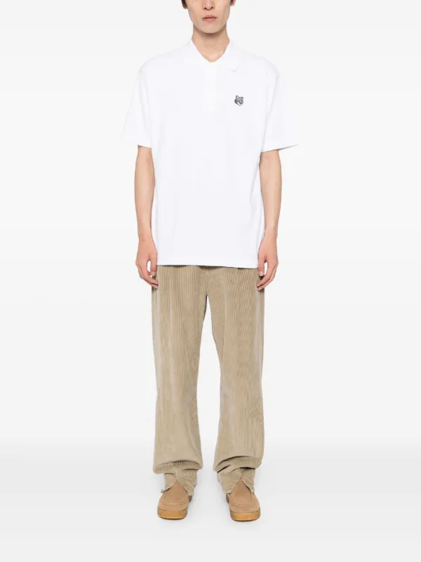 Maison Kitsuné Bold Fox Head Patch Polo Shirt | White | FARFETCH RO