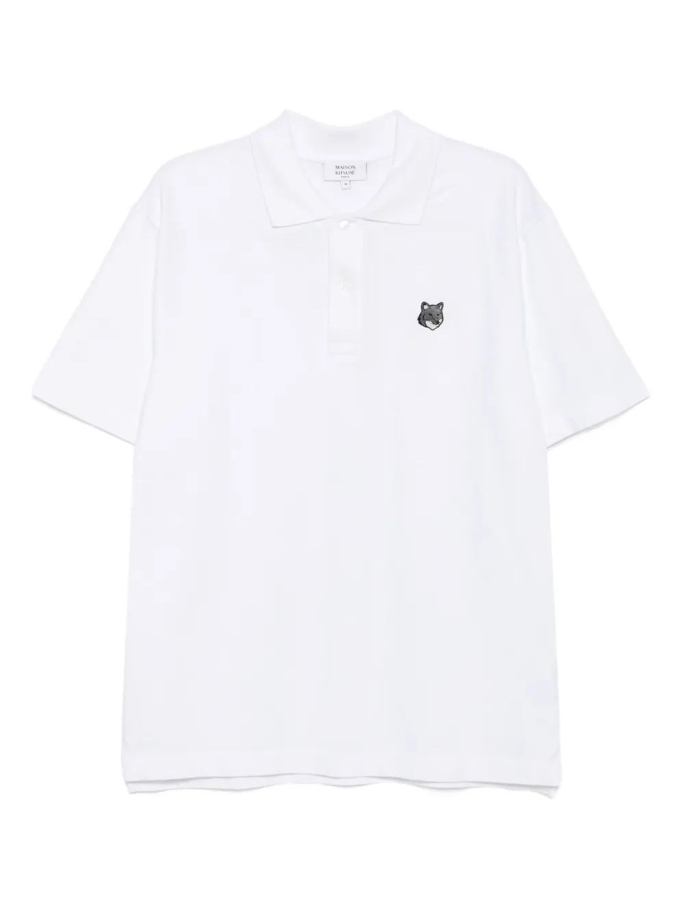 Maison Kitsuné Poloshirt met vossenkop-patch Wit